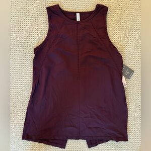 Athleta Red Sleeveless Fitted Tank Top